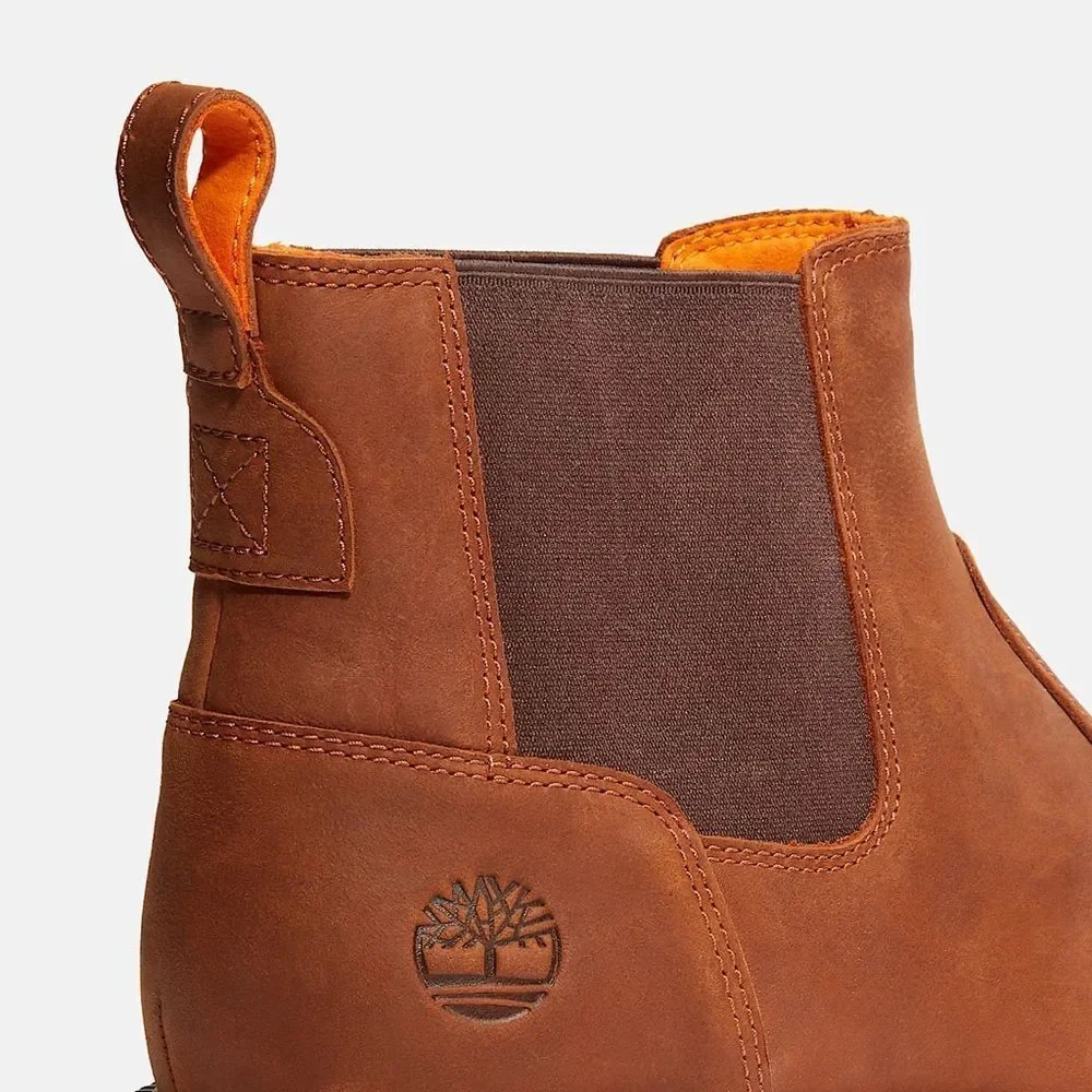 Timberland men's Chelsea suede pull on boots in color saddle size 11 excellent